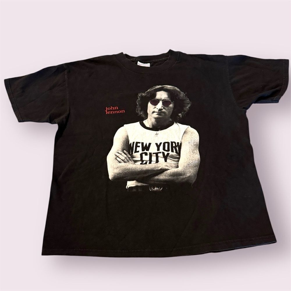 ALLSPORT Vintage 90s John Lennon Bob Gruen New York City Graphic Tee
